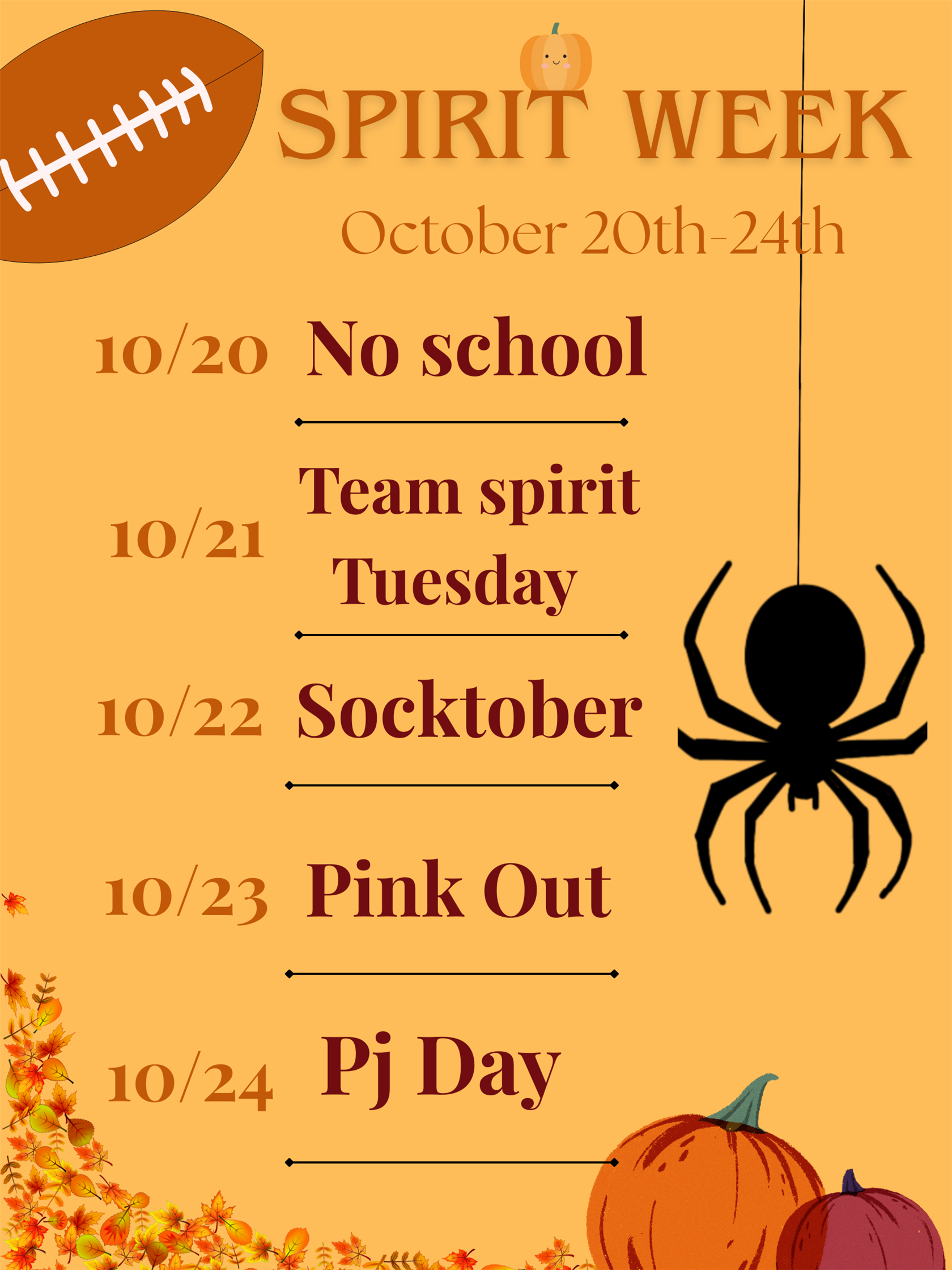  Spirit Week Information